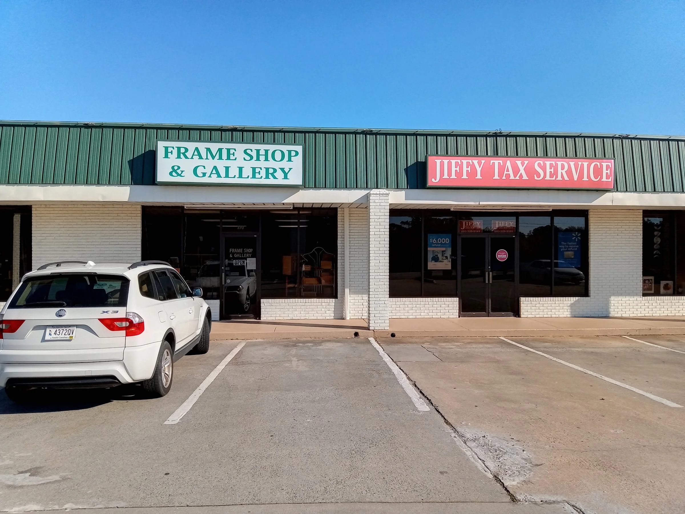 Frame Shop and Gallery storefront with its teal sign at 570 N Anderson Rd, Rock Hill